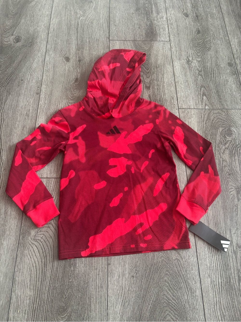 adidas Red/black  Camo Hooded Pullover with pants 2 pc set